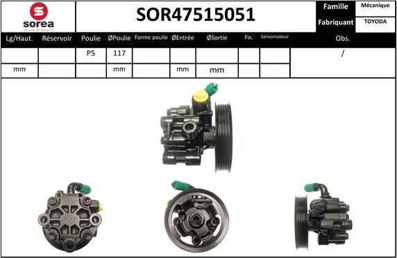 EAI SOR47515051 - Гідравлічний насос, рульове управління, ГУР avtolavka.club