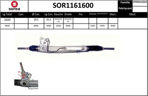 EAI SOR1161600 - Рульовий механізм, рейка avtolavka.club