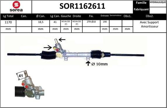 EAI SOR1162611 - Рульовий механізм, рейка avtolavka.club