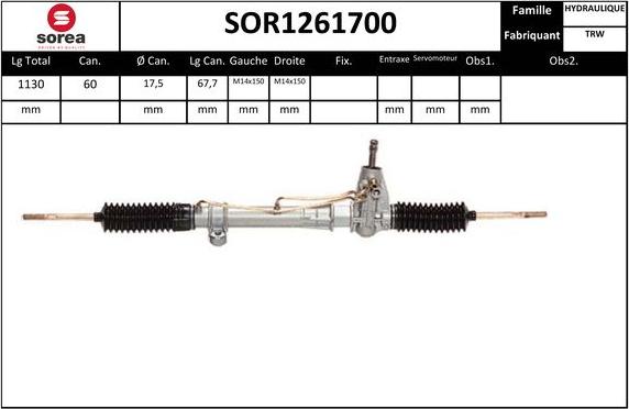 EAI SOR1261700 - Рульовий механізм, рейка avtolavka.club