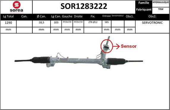 EAI SOR1283222 - Рульовий механізм, рейка avtolavka.club