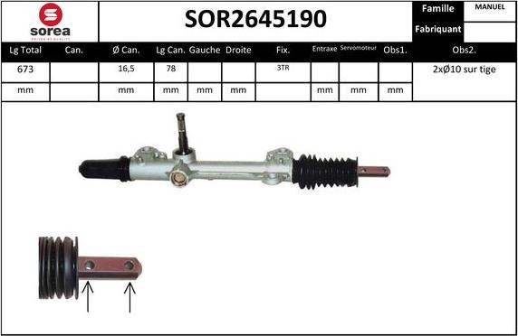 EAI SOR2645190 - Рульовий механізм, рейка avtolavka.club