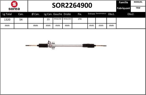 EAI SOR2264900 - Рульовий механізм, рейка avtolavka.club