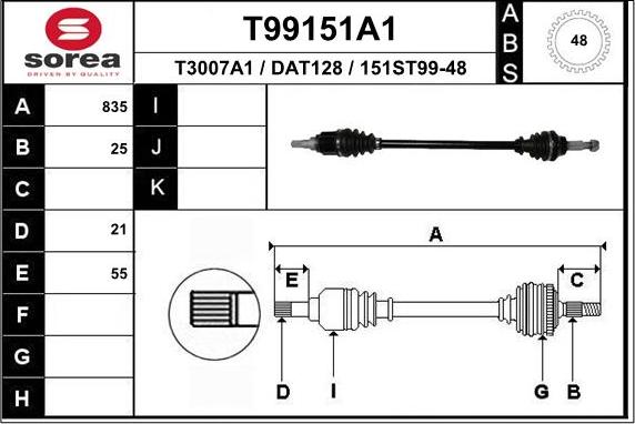 EAI T99151A1 - Приводний вал avtolavka.club