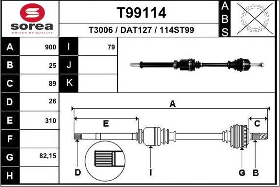 EAI T99114 - Приводний вал avtolavka.club