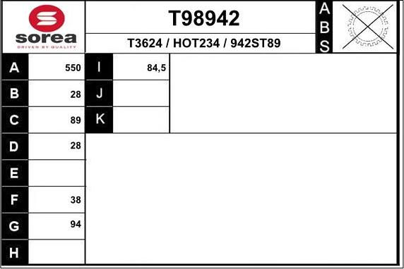 EAI T98942 - Приводний вал avtolavka.club