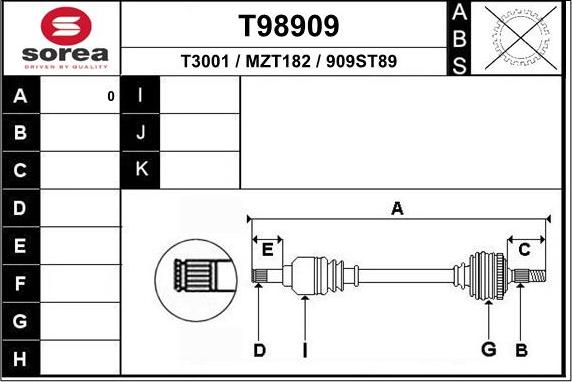 EAI T98909 - Приводний вал avtolavka.club