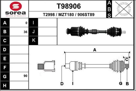 EAI T98906 - Приводний вал avtolavka.club