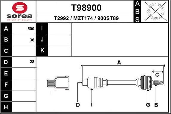 EAI T98900 - Приводний вал avtolavka.club