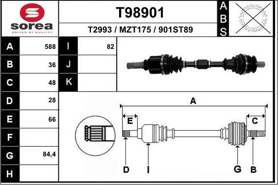 EAI T98901 - Приводний вал avtolavka.club