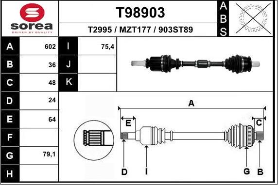 EAI T98903 - Приводний вал avtolavka.club