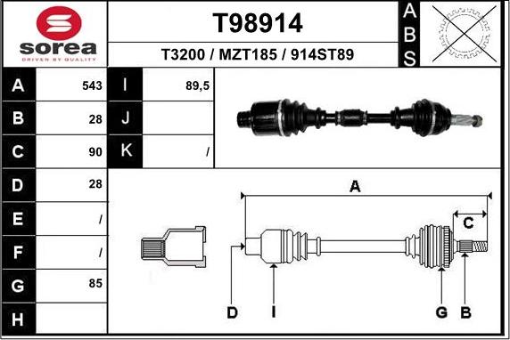 EAI T98914 - Приводний вал avtolavka.club