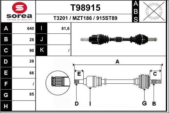 EAI T98915 - Приводний вал avtolavka.club