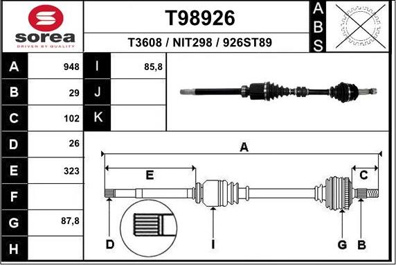 EAI T98926 - Приводний вал avtolavka.club