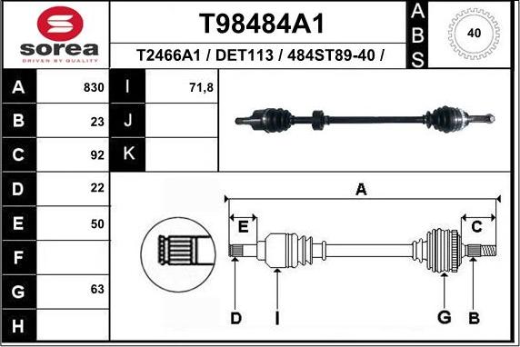 EAI T98484A1 - Приводний вал avtolavka.club