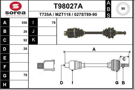 EAI T98027A - Приводний вал avtolavka.club