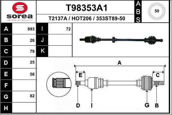 EAI T98353A1 - Приводний вал avtolavka.club