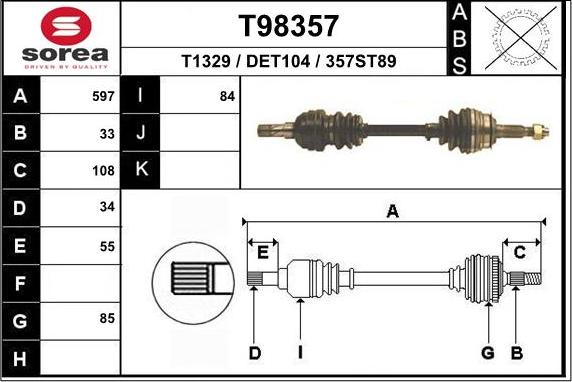 EAI T98357 - Приводний вал avtolavka.club