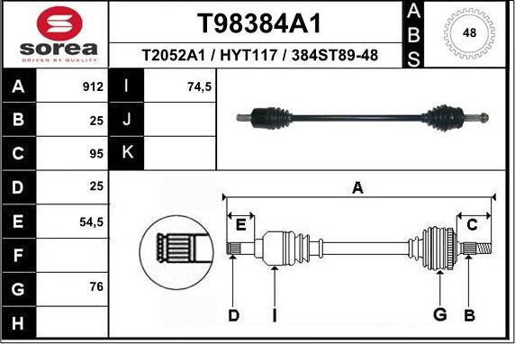 EAI T98384A1 - Приводний вал avtolavka.club