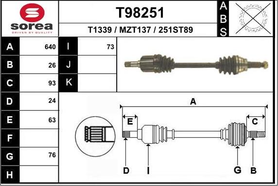 EAI T98251 - Приводний вал avtolavka.club