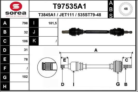 EAI T97535A1 - Приводний вал avtolavka.club