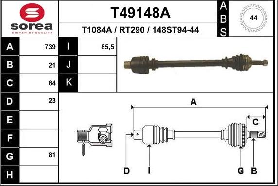 EAI T49148A - Приводний вал avtolavka.club