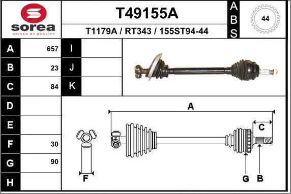 EAI T49155A - Приводний вал avtolavka.club