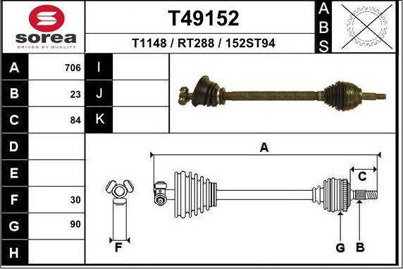 EAI T49152 - Приводний вал avtolavka.club