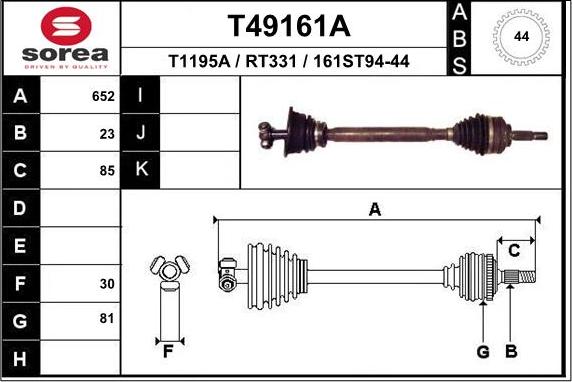 EAI T49161A - Приводний вал avtolavka.club