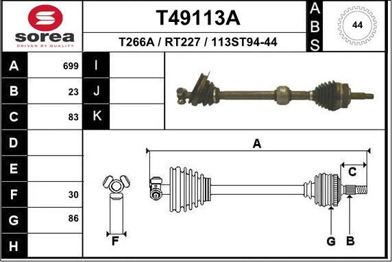 EAI T49113A - Приводний вал avtolavka.club