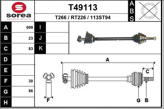 EAI T49113 - Приводний вал avtolavka.club