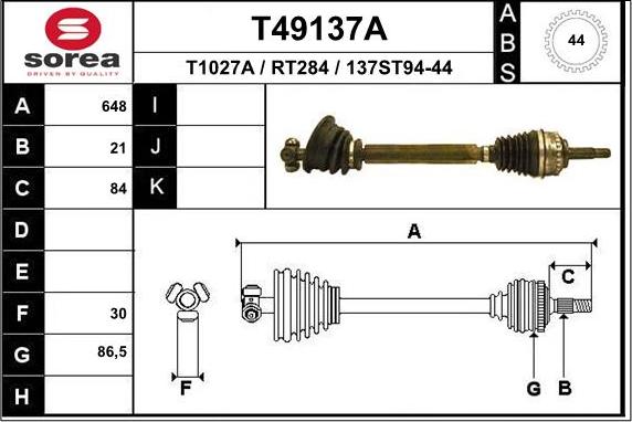 EAI T49137A - Приводний вал avtolavka.club