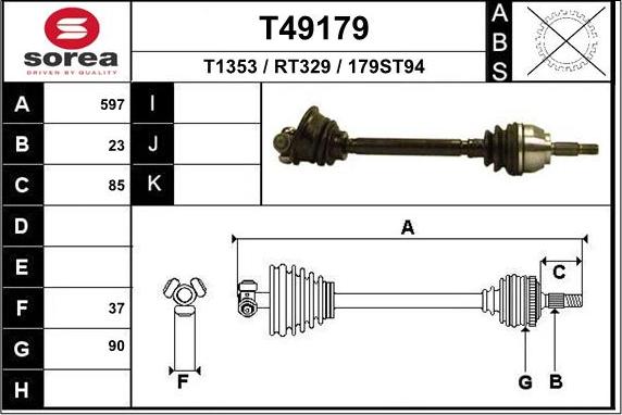 EAI T49179 - Приводний вал avtolavka.club