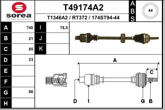 EAI T49174A2 - Приводний вал avtolavka.club