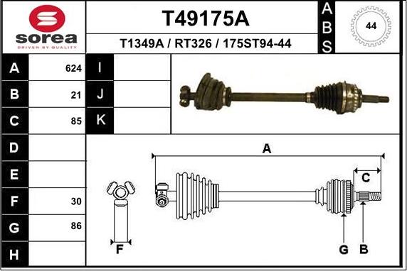 EAI T49175A - Приводний вал avtolavka.club