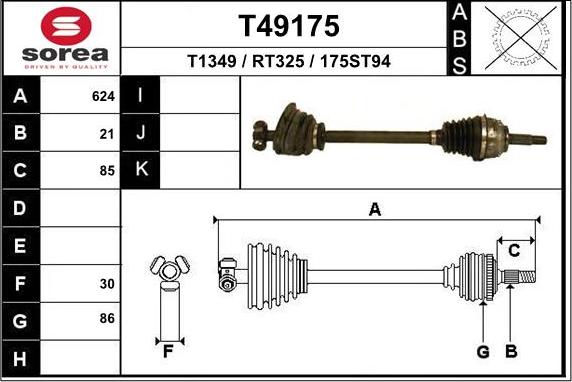 EAI T49175 - Приводний вал avtolavka.club