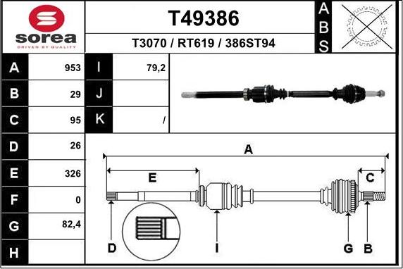 EAI T49386 - Приводний вал avtolavka.club