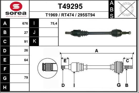 EAI T49295 - Приводний вал avtolavka.club