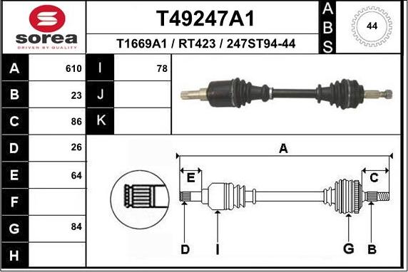 EAI T49247A1 - Приводний вал avtolavka.club