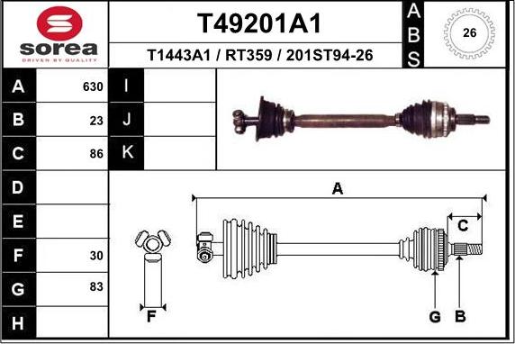 EAI T49201A1 - Приводний вал avtolavka.club