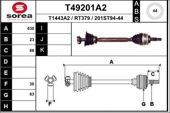 EAI T49201A2 - Приводний вал avtolavka.club