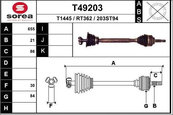 EAI T49203 - Приводний вал avtolavka.club