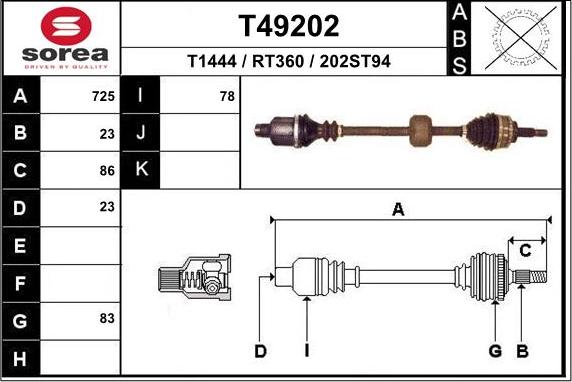 EAI T49202 - Приводний вал avtolavka.club