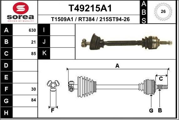 EAI T49215A1 - Приводний вал avtolavka.club