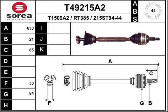 EAI T49215A2 - Приводний вал avtolavka.club