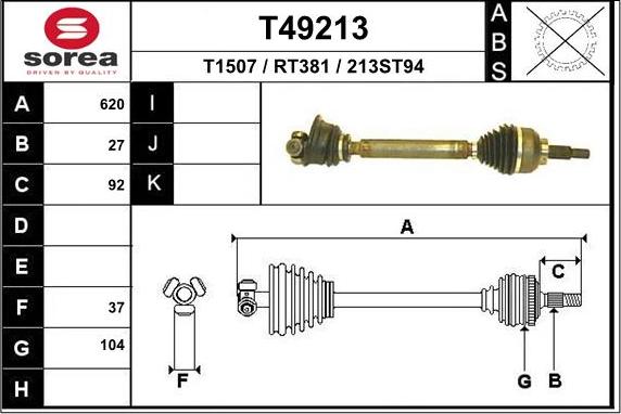 EAI T49213 - Приводний вал avtolavka.club