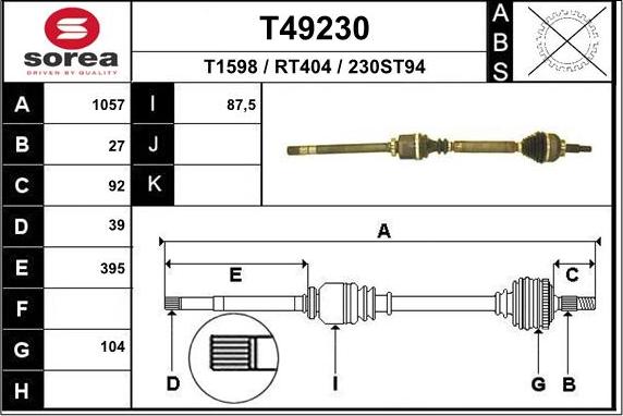 EAI T49230 - Приводний вал avtolavka.club