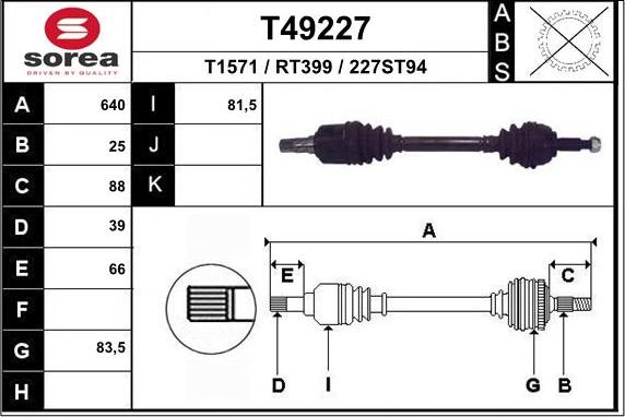 EAI T49227 - Приводний вал avtolavka.club