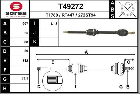 EAI T49272 - Приводний вал avtolavka.club