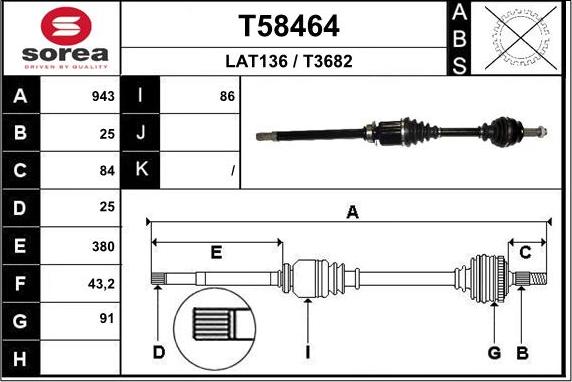 EAI T58464 - Приводний вал avtolavka.club